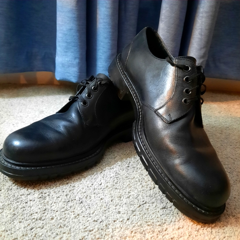 Polo Ralph Lauren 14001 Lace Up Men's Black Shoes 9D Treaded Soles